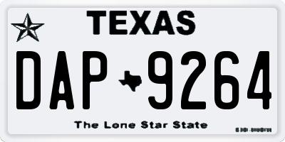 TX license plate DAP9264