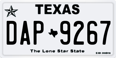 TX license plate DAP9267