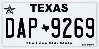 TX license plate DAP9269