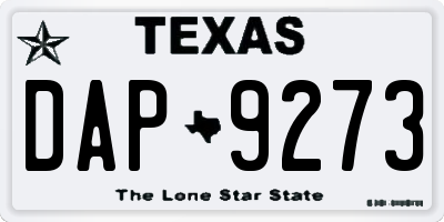 TX license plate DAP9273
