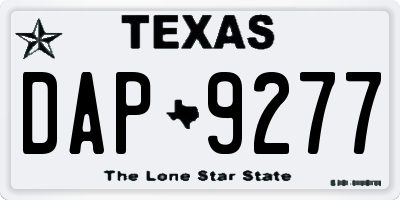 TX license plate DAP9277