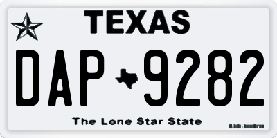 TX license plate DAP9282