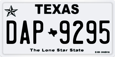 TX license plate DAP9295