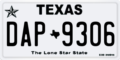 TX license plate DAP9306