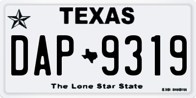 TX license plate DAP9319