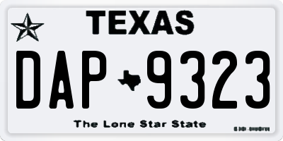 TX license plate DAP9323