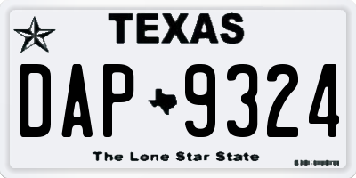 TX license plate DAP9324