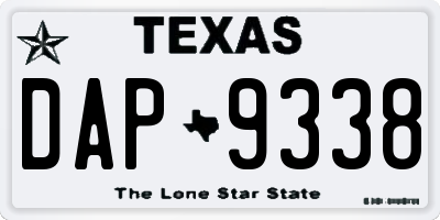 TX license plate DAP9338