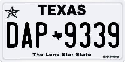 TX license plate DAP9339