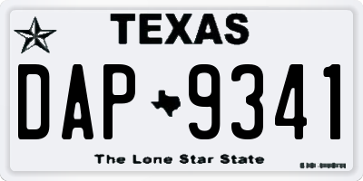 TX license plate DAP9341