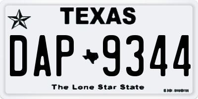 TX license plate DAP9344