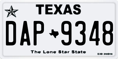 TX license plate DAP9348
