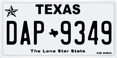 TX license plate DAP9349