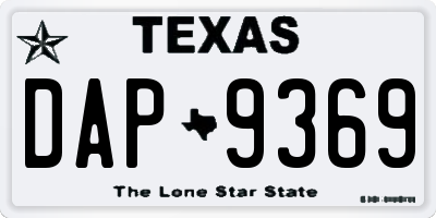 TX license plate DAP9369