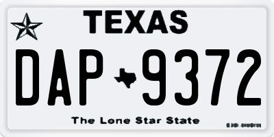 TX license plate DAP9372