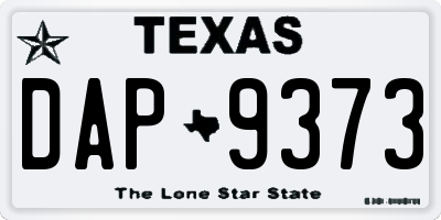 TX license plate DAP9373