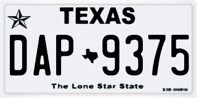 TX license plate DAP9375
