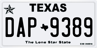 TX license plate DAP9389