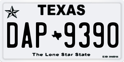 TX license plate DAP9390