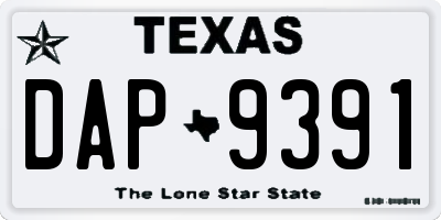 TX license plate DAP9391