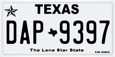 TX license plate DAP9397
