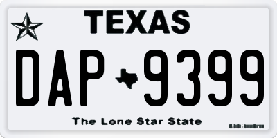 TX license plate DAP9399
