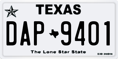 TX license plate DAP9401
