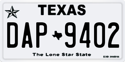 TX license plate DAP9402