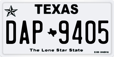 TX license plate DAP9405