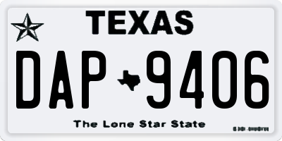 TX license plate DAP9406