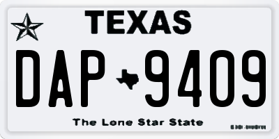 TX license plate DAP9409