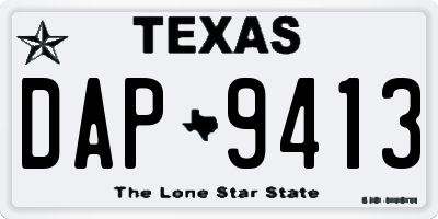 TX license plate DAP9413