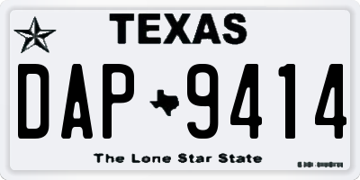 TX license plate DAP9414