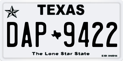 TX license plate DAP9422
