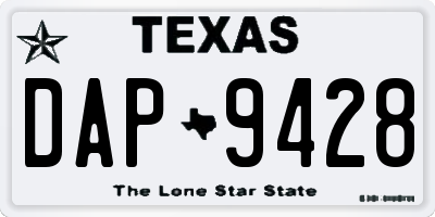TX license plate DAP9428