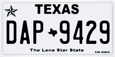 TX license plate DAP9429