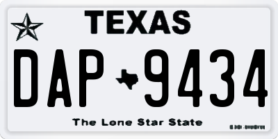 TX license plate DAP9434