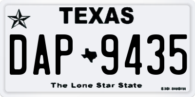 TX license plate DAP9435