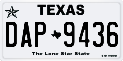TX license plate DAP9436