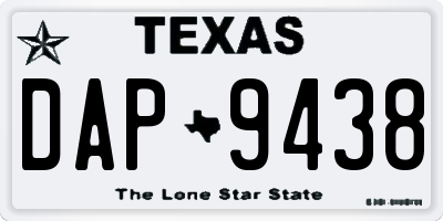 TX license plate DAP9438