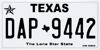 TX license plate DAP9442
