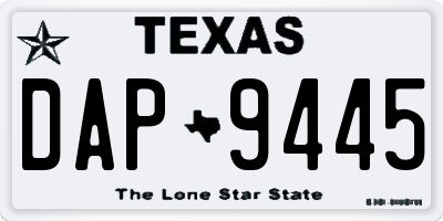 TX license plate DAP9445