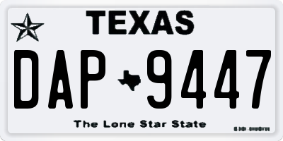 TX license plate DAP9447