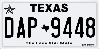 TX license plate DAP9448