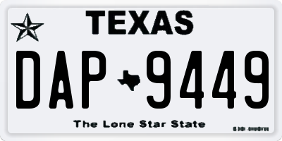 TX license plate DAP9449
