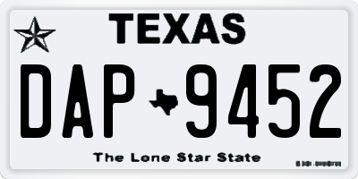 TX license plate DAP9452