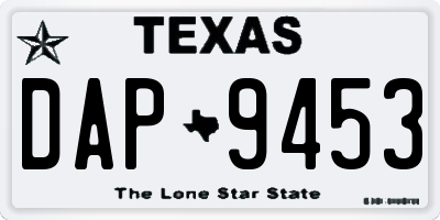 TX license plate DAP9453