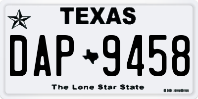 TX license plate DAP9458