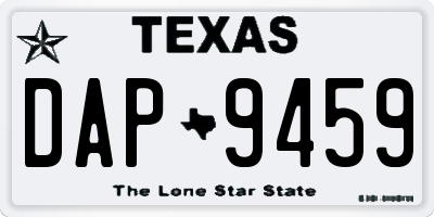 TX license plate DAP9459