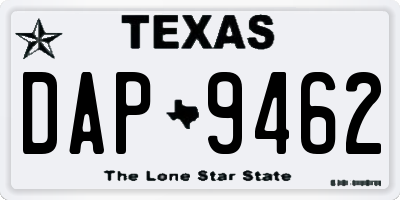 TX license plate DAP9462